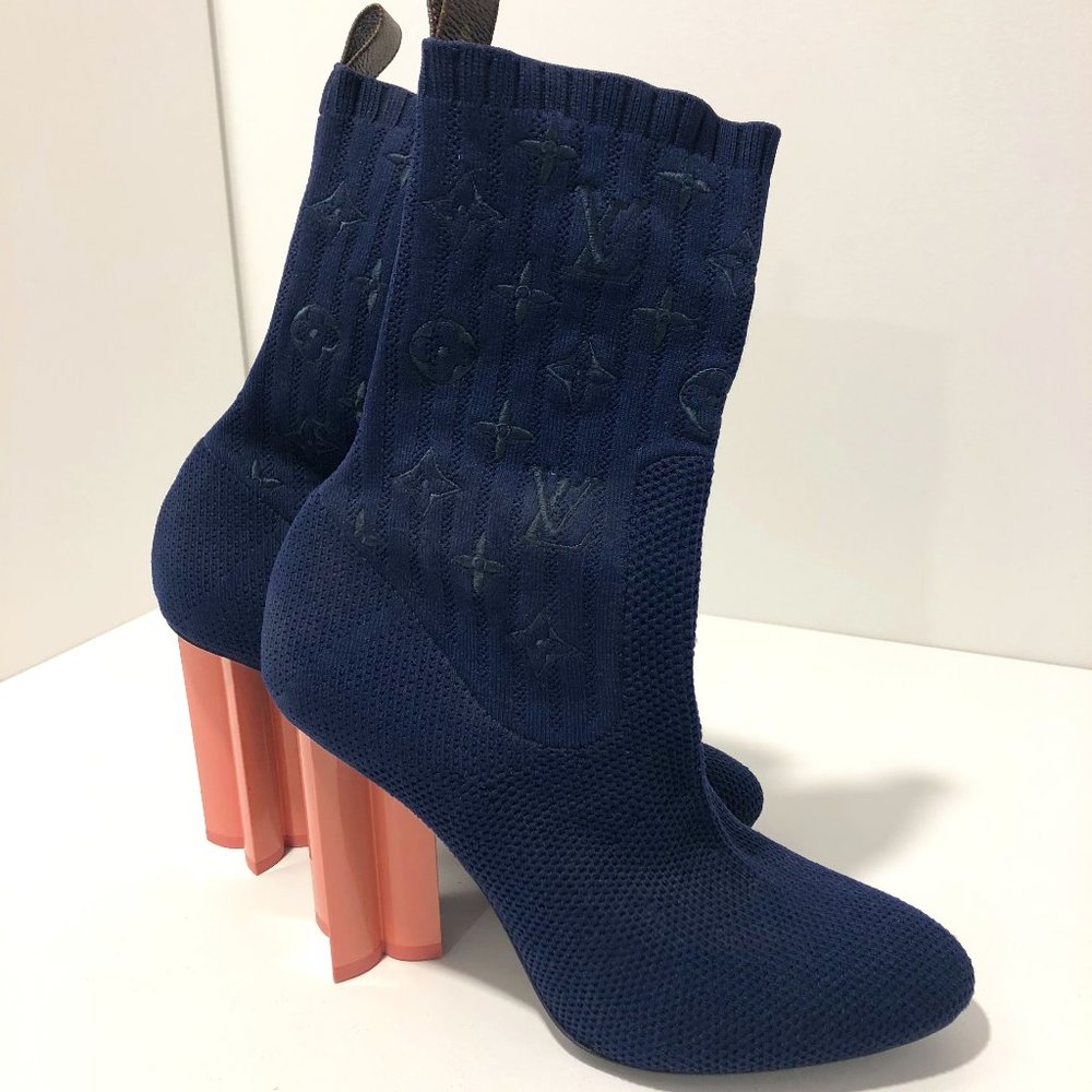Louis Vuitton Monogram Sock Ankle Boots